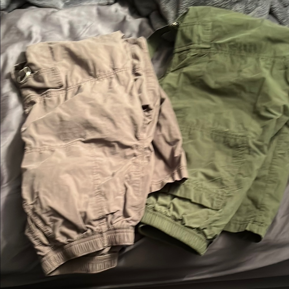 Casual Beige and Green Pants
